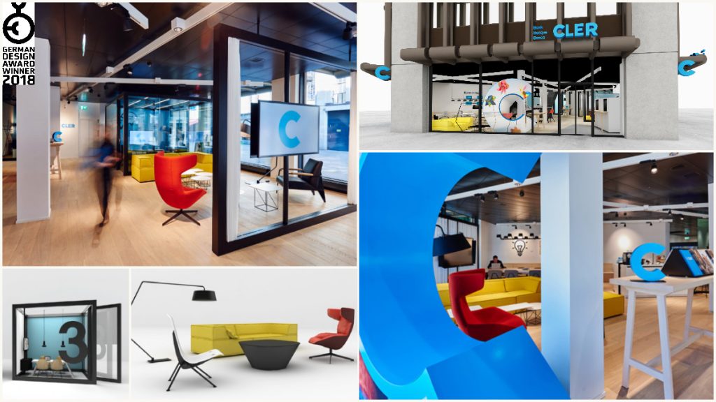 _i+d* corporate interiors Gewinner des Wettbewerbs & German Design Award Bank Cler schweizweit 